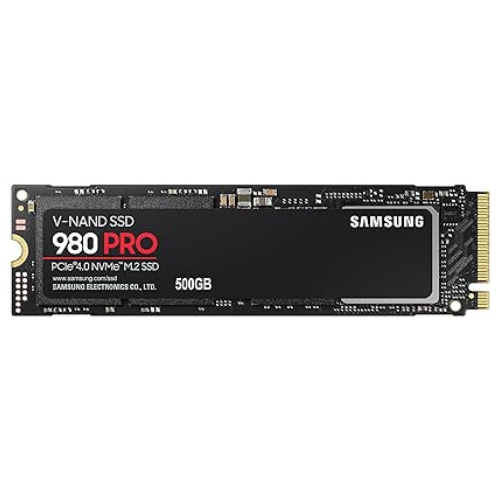 Samsung 980 PRO 500GB Up to 6,900 MB/s PCIe 4.0 NVMe M.2 (2280) Internal Solid State Drive (SSD) (MZ-V8P500)