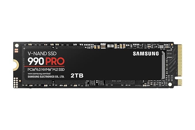 Samsung 990 PRO SSD 2TB PCIe 4.0 M.2 Internal Solid State Drive, Fastest Speed for Gaming, Heat Control, Direct Storage and Memory Expansion for Video Editing, Heavy Graphics, MZ-V9P2T0BW